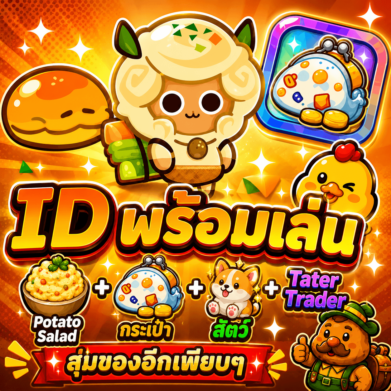 ไก่CKR ตัว Potato Salad + เป๋าตัง + สัตว์มันบด+ลุ้นเพชร
